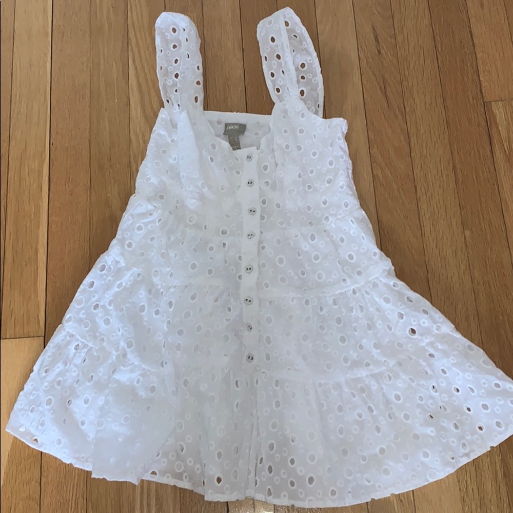 white, flowy mini dress/pool coverup